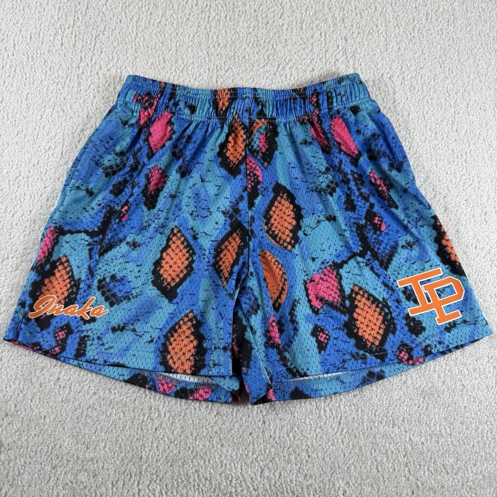 Inaka Power Shorts Mens XLarge‎ Blue Python Gym Fitness Mesh Limited Rare